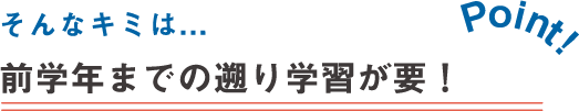 前学年までの遡り学習が要！