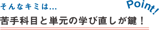 苦手科目と単元の学び直しが鍵！